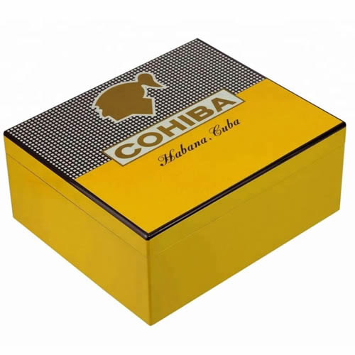 Capacity 25 - Cohiba Yellow Black Cigar Humidor